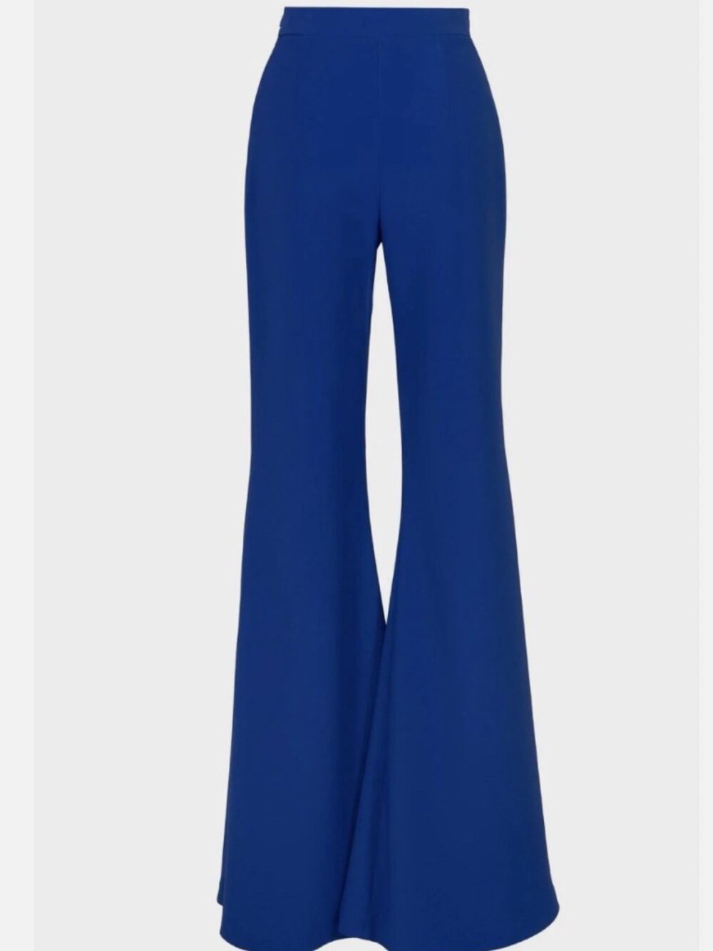 Designer Boutique Women's Royal Blue Crepe Stretch Flare High Rise Pants Sz 2XL